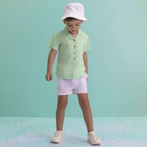 Bata Com Recortes<BR>- Verde Claro<BR>- Boy Joy
