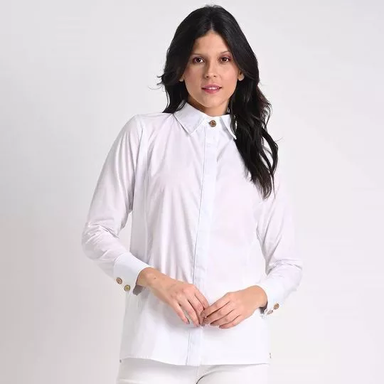 Camisa Básica- Branca- Carmen Steffens