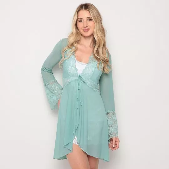 Robe Com Renda- Verde Claro