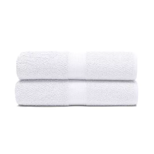 Jogo De Toalhas Banhão Natural- Branco- 2Pçs- Buettner