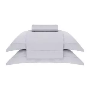 Jogo De Cama Vision New Colors King Size<BR>- Cinza<BR>- 4Pçs