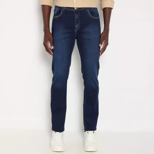 Calça Jeans Reta- Azul Escuro- Nautica