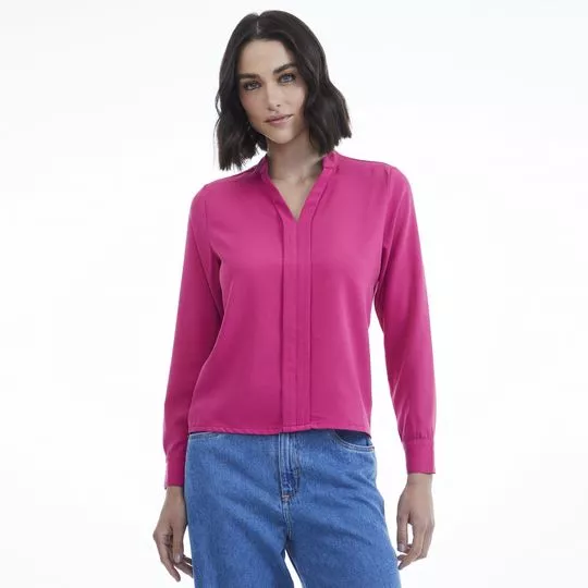 Blusa Com Recortes- Pink