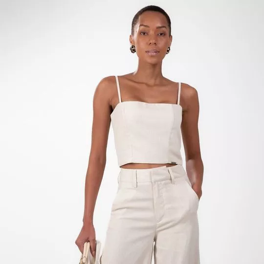 Cropped Liso- Off White