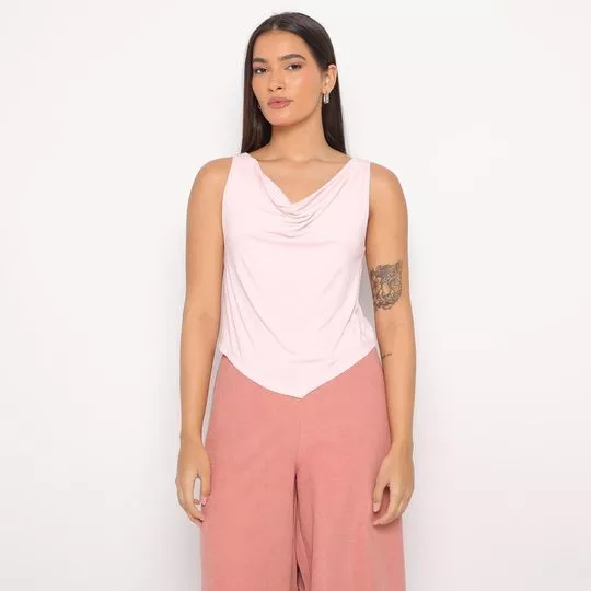 Blusa Com Recortes- Rosa Claro- Zoomp