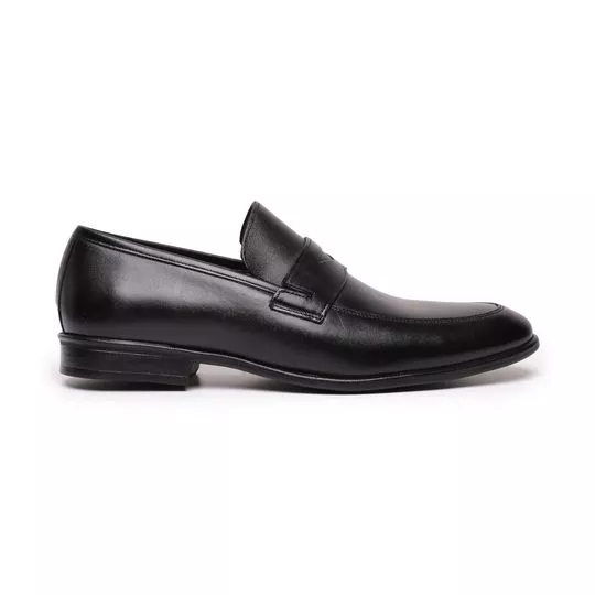 Loafer Em Couro- Preto- CNS- Turunelli