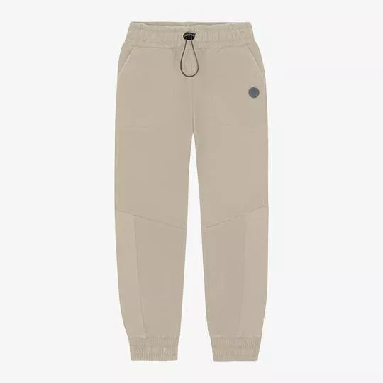 Calça Jogger Com Recortes- Bege Claro- Trick Nick