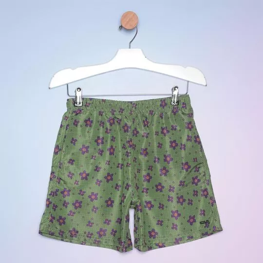 Bermuda Floral- Verde & Roxa- Colcci