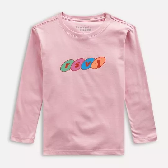Camiseta Círculos- Rosa Claro & Laranja- Reserva Mini
