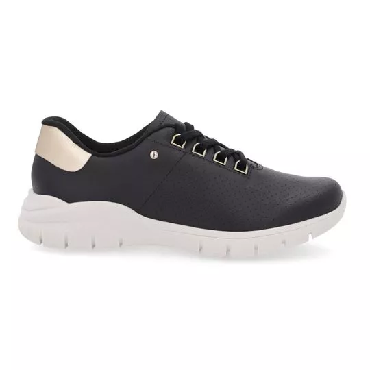 Tênis Com Microfuros- Preto- Usaflex