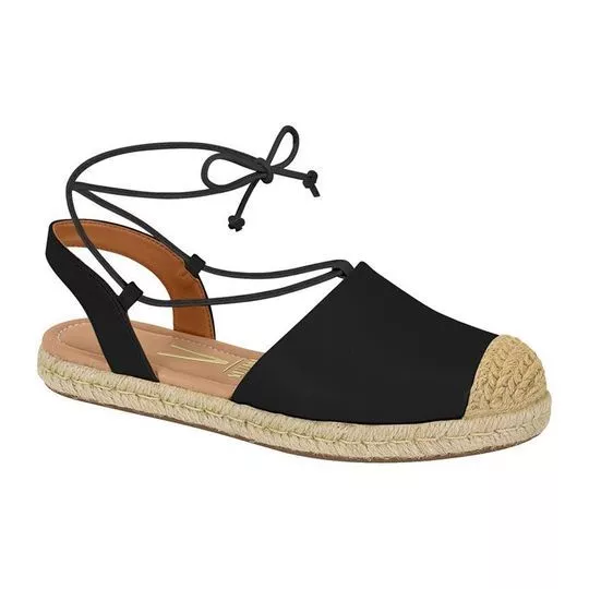 Espadrille Com Recortes- Preto- Vizzano