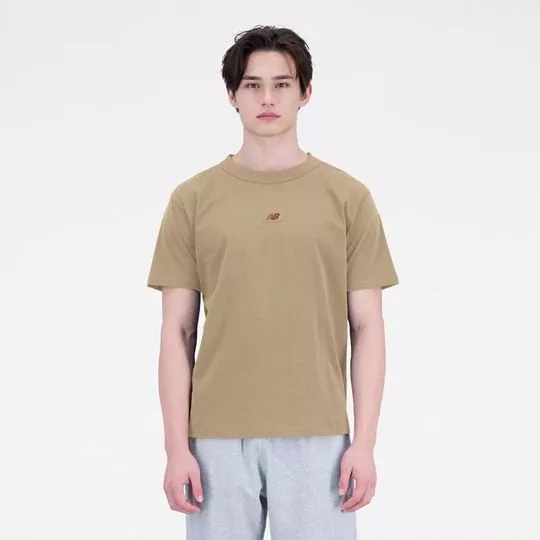 Camiseta Com Inscrição- Marrom