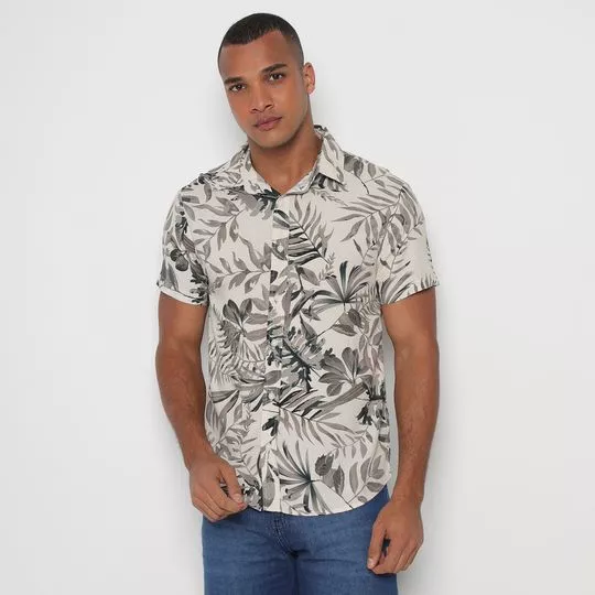 Camisa Slim Fit- Cinza