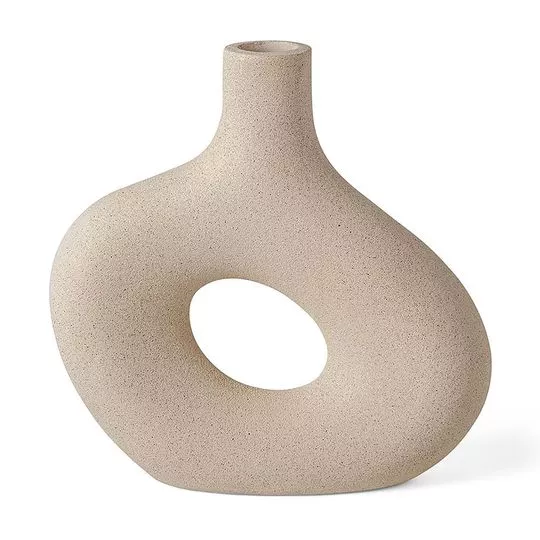 Vaso Decorativo Com Vazado- Off White- 23x22,5x7cm- Mart