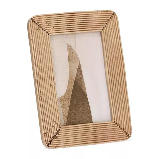 Porta Retrato Com Relevos- Marrom- 20x15,5x1cm