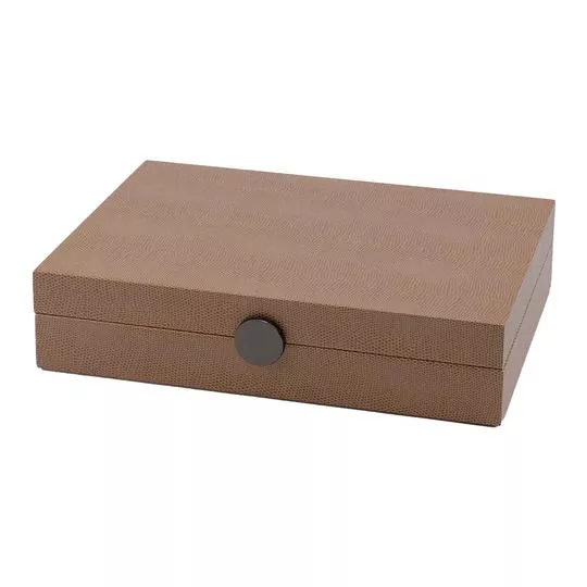 Caixa Decorativa Texturizada- Marrom- 8x33x22cm