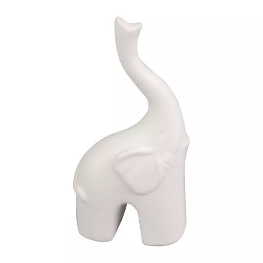 Elefante Decorativo_ Branco- 14,5x7,5x4cm