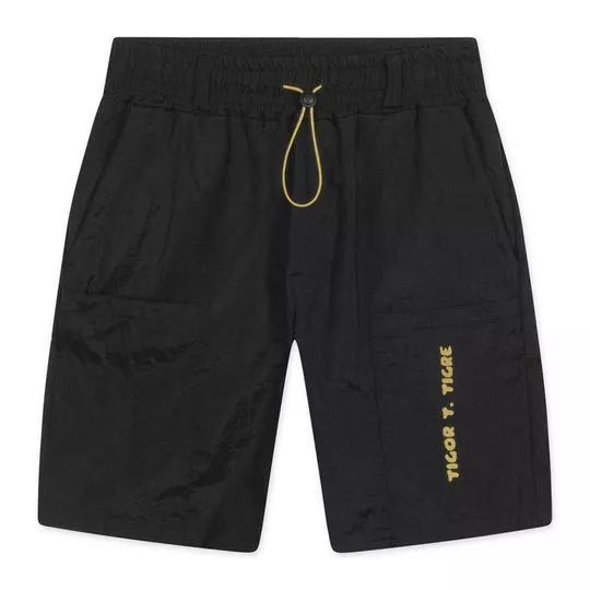 Bermuda Com Bolsos- Preta