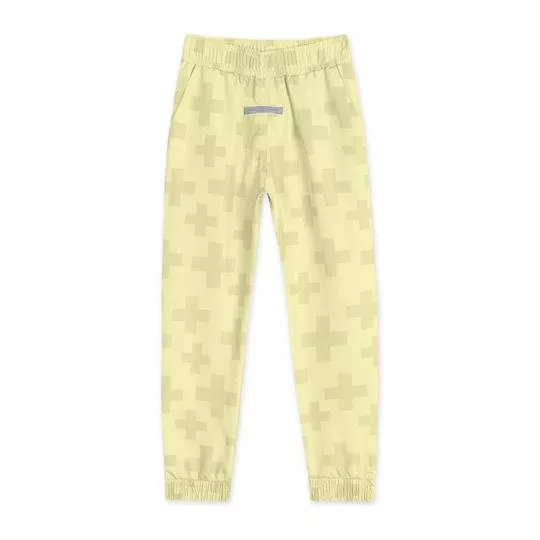 Calça Jogger Abstrata- Amarela