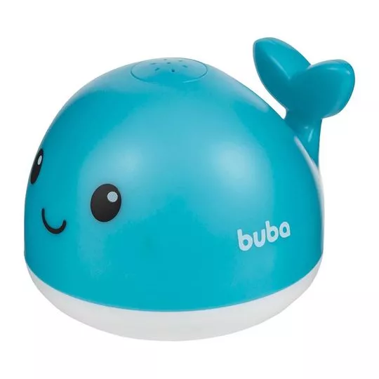 Baleia Esguicha Água Com Luz- Azul- 9cm- Buba