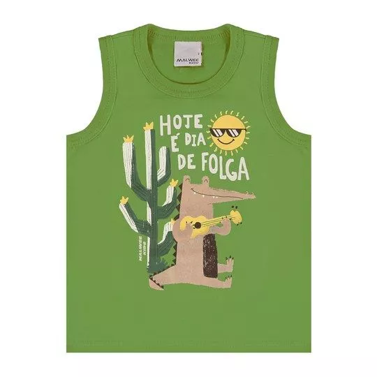 Regata Jacaré- Verde & Marrom Claro