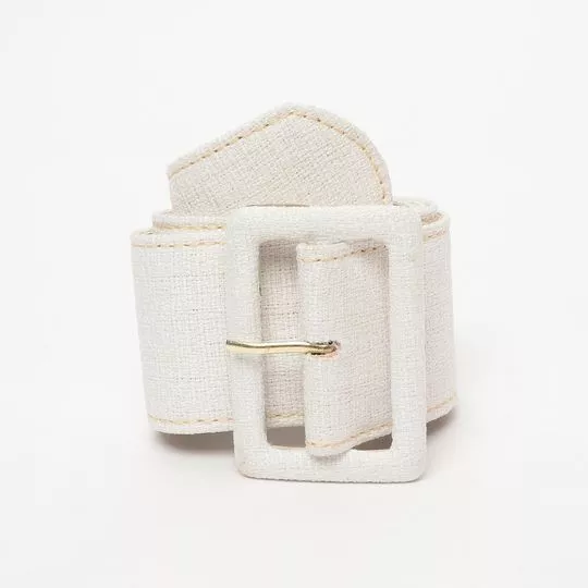 Cinto Com Fivela- Off White- Skazi