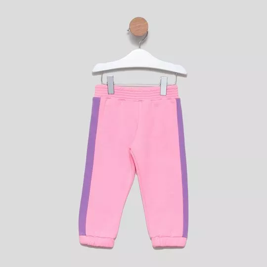 Calça Jogger Com Recortes- Rosa