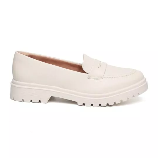 Loafer Meia Pata- Off White- VIA UNO