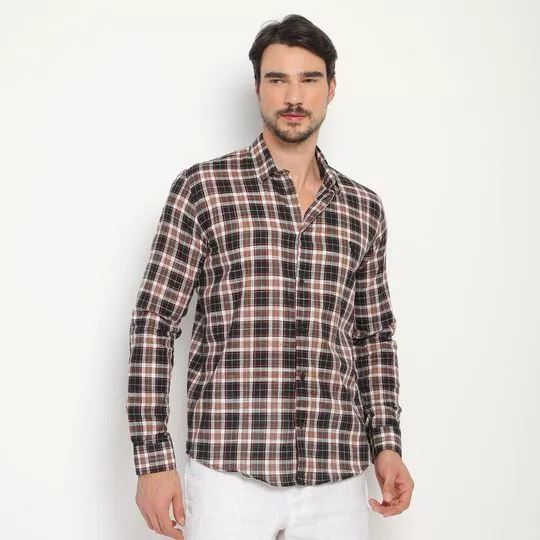 Camisa Xadrez- Preta & Marrom- Reserva