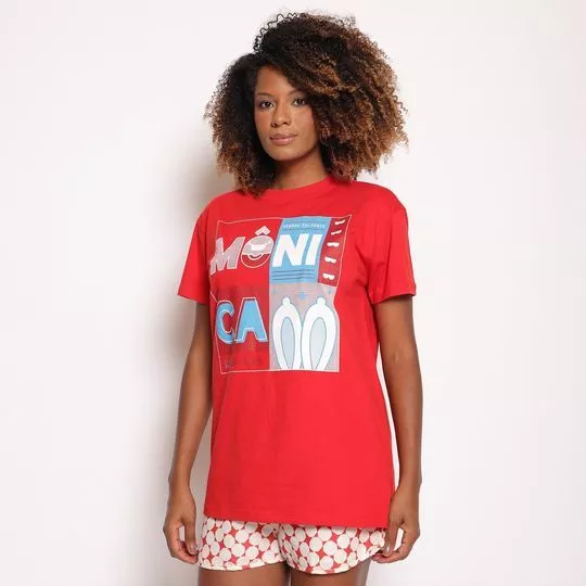 Camiseta Mônica- Vermelha- ZINCO