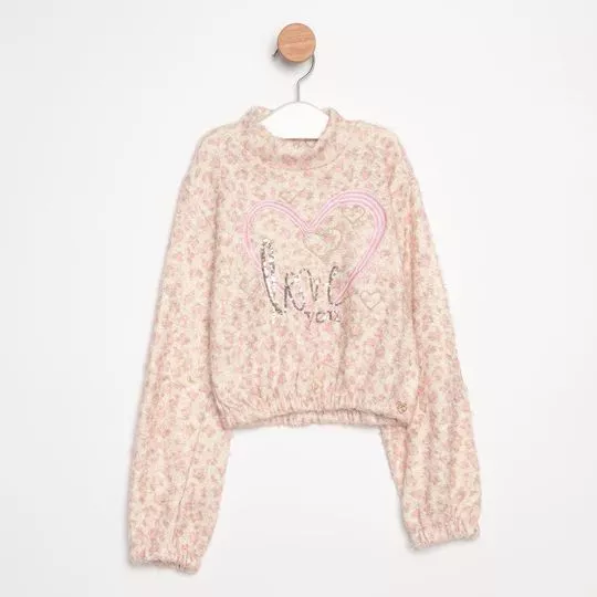 Blusão Animal Print- Bege & Rosa- PETIT CHERIE