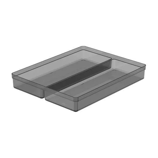 Organizador Para Gavetas Clear- Incolor & Preto- 5,6x37,5x30cm- Ou