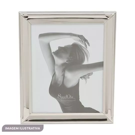Porta-Retrato Com Relevos- Inox- 20x15cm- Wolff