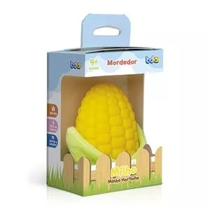 Mordedor Milho Minha Hortinha<BR>- Amarelo & Verde Claro<BR>- 8x6x3,5cm