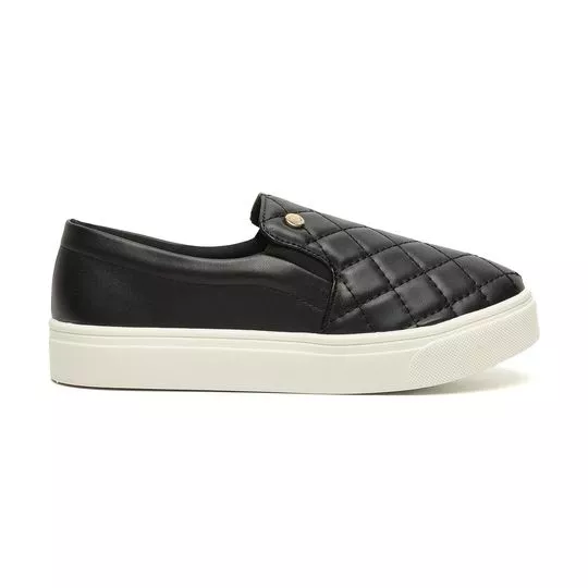 Slip On Matelassê- Preto- VIA UNO