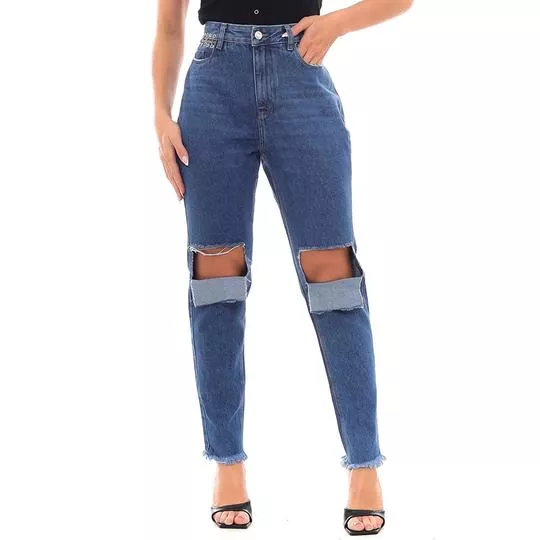 Calça Jeans Mom- Azul Escuro