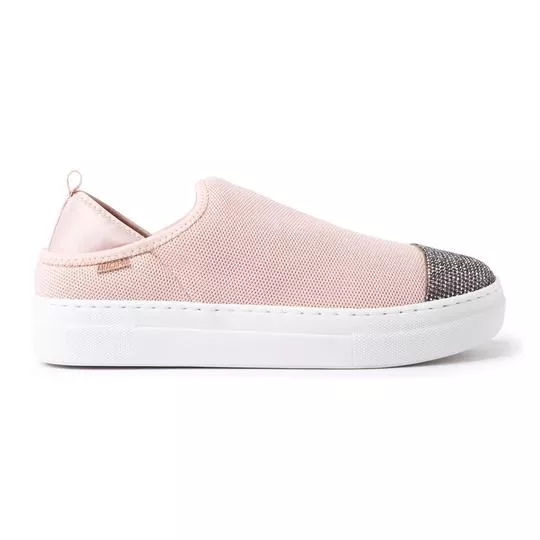 Slip On Com Brilho- Rosa Claro- Entressola: 3cm- Anacapri