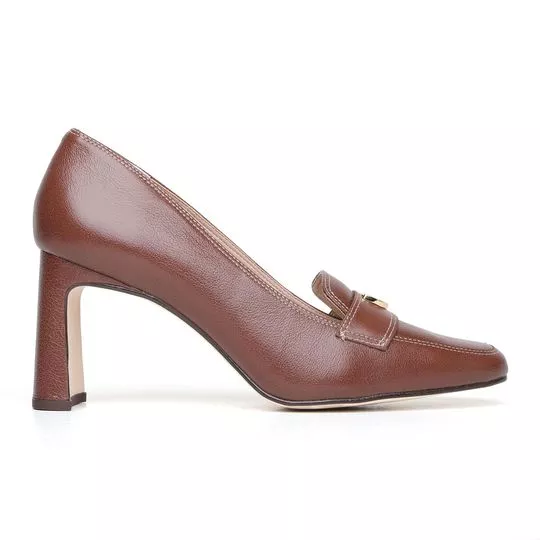 Scarpin Com Aviamento- Marrom