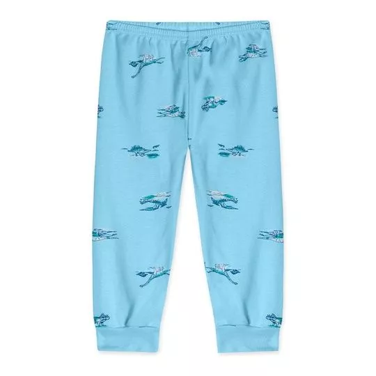 Calça Jogger Dinossauros- Azul & Azul Escuro
