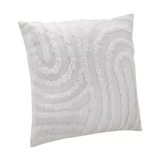 Almofada Texturizada- Branca- 40x40cm- Mabruk