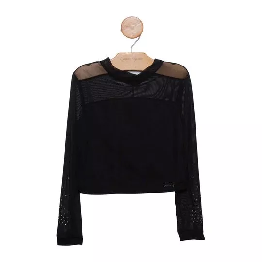 Blusa Em Tule- Preta- Pinkx