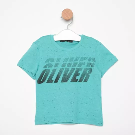 Camiseta Oliver- Azul Turquesa & Preta- Oliver