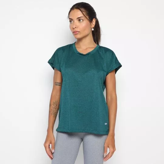 Camiseta Em Mescla- Verde Escuro- Trifil
