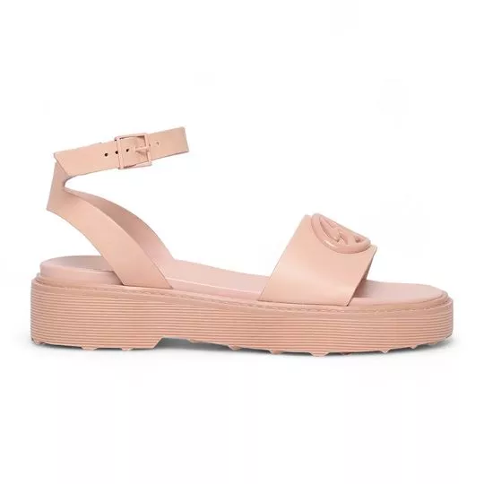 Sandália Plataforma Com Aplicação- Rosa Claro- Schutz
