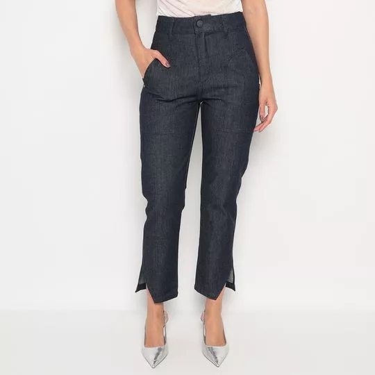 Calça Mom Com Bolsos- Preta- Morena Rosa