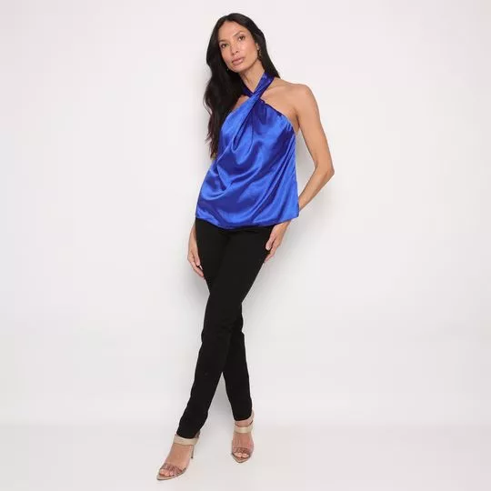 Calça Skinny Com Recortes- Preta- ZINCO