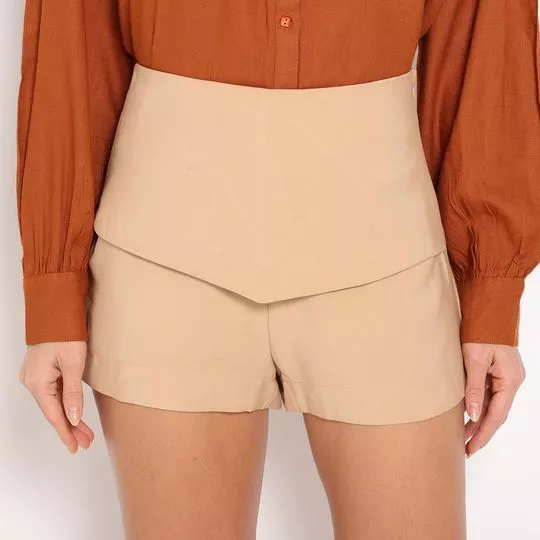 Short Com Recorte- Bege- HERING