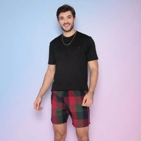 Pijama Xadrez- Preto & Vermelho- TNG