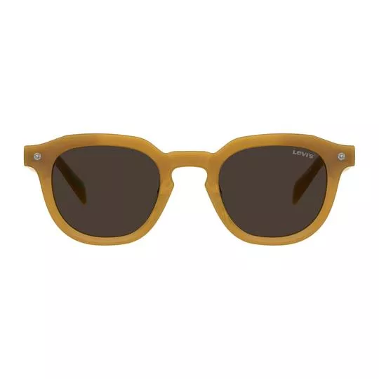 Óculos De Sol Arredondado- Amarelo & Preto- Levis Acessórios