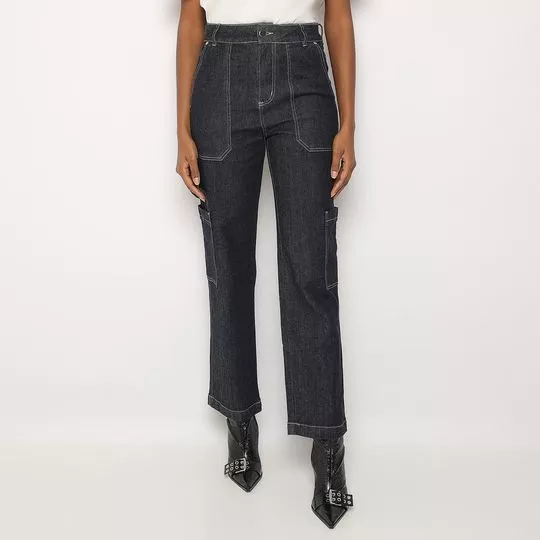 Calça Jeans Reta- Azul Escuro- ZINCO